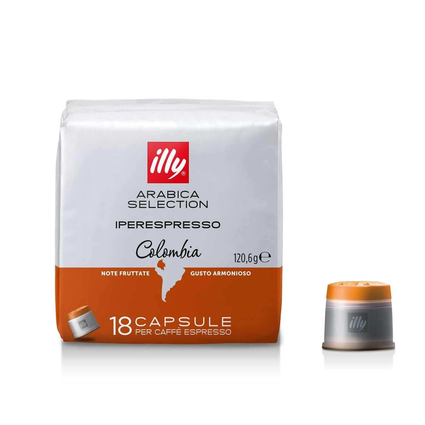 Illy Coffee Iperespresso Units - Single-Serve Coffee Units & Pods - Single Oriflavor Blend Coffee Pods - Colombia Medium Roast With Notes Of Fruit - For Iperespresso Unit Machines - 18 Count