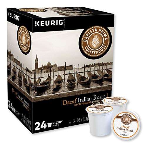 Barista Prima Dark Roast Decaf K-Cup Coffee Pods, 24 Count (Pack of 4), Compatible with Keurig malt-inspired