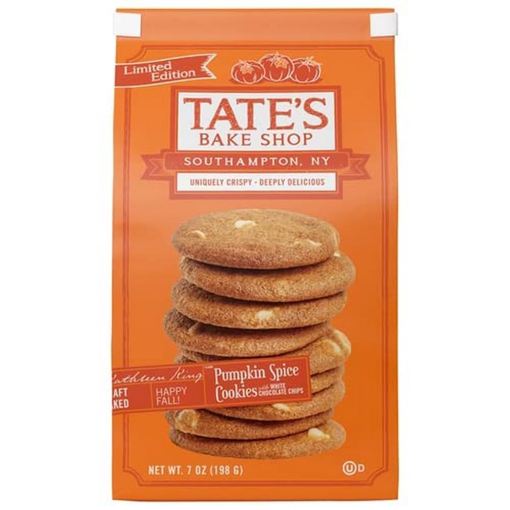 Tates Bake Shop Pumpkin Spice Cookies with White Chocolate Chips, Limited Edition, 7 Oz