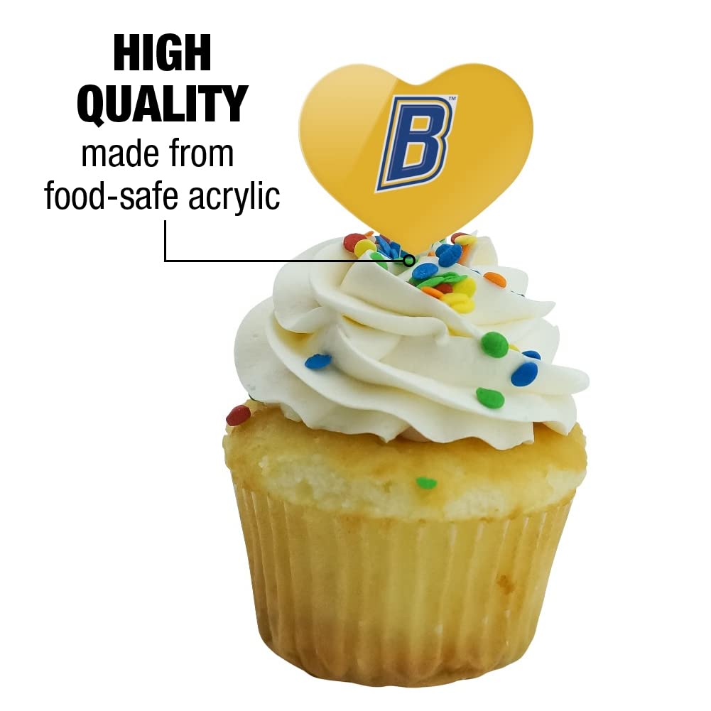 GRAPHICS & MORE Cupcake Picks Set of 6, Acrylic Toppers, California State University Bakersfield, One Size, Heart Decoration