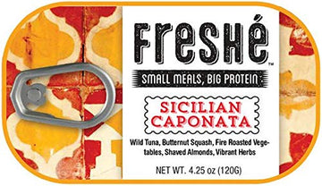 Fresh   Gourmet Canned Tuna (Sicilian Caponata, 10 pack of 4.25 oz. tin) Freshly Packaged Skipjack Tuna Fish - Sustainably Caugh