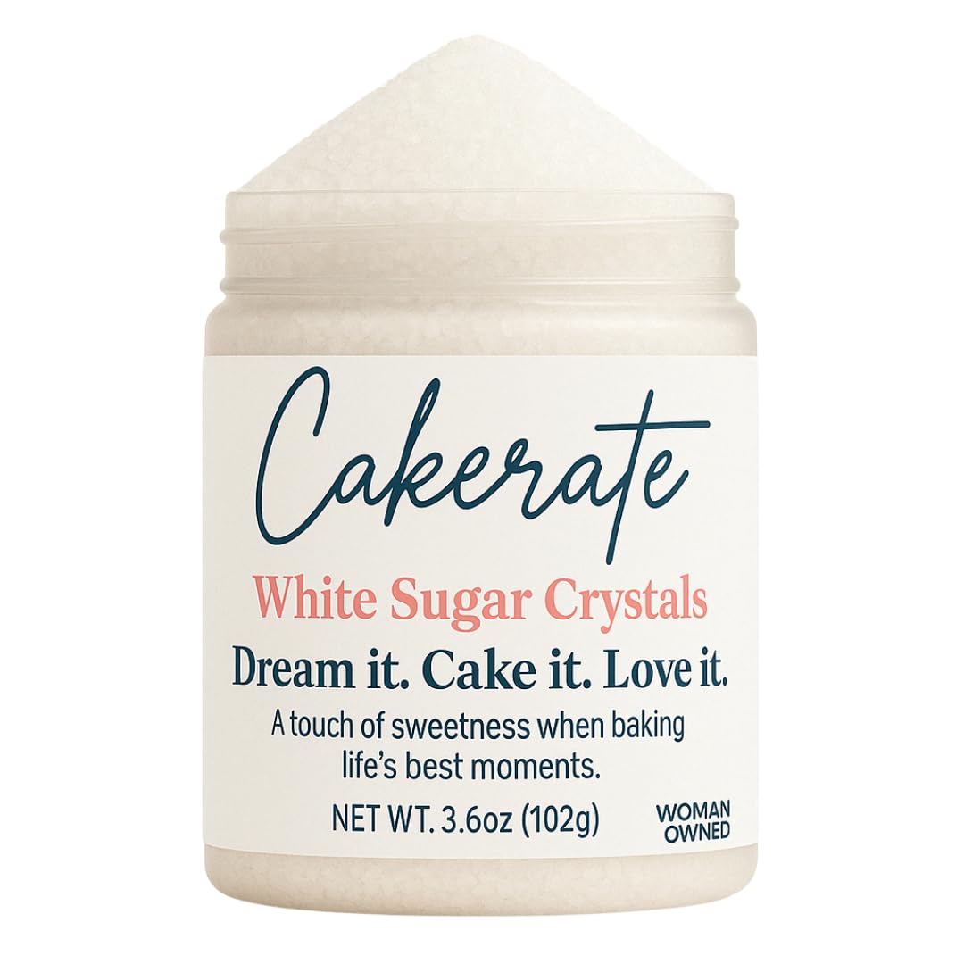Wholesale Sugar Flowers White Sugar Crystals - Ideal for Cakes, Cookies & Desserts - 3.6 oz, Adds Crunch & Shine, White