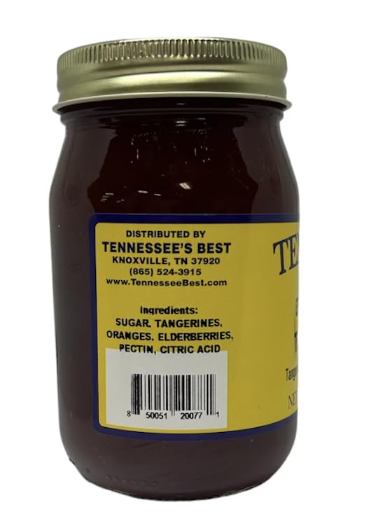Tennessee'S Best Old Fashioned Tangerine, Orange And Elderberry Jam | Handcrafted With Simple Ingredients | Small Batch Made | 1