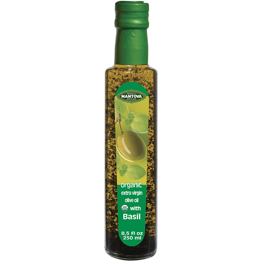 Mantova Basil Organic Extra Virgin Olive Oil, 8.5-Ounce Bottles (Pack Of 3)
