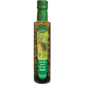 Mantova Basil Organic Extra Virgin Olive Oil, 8.5-Ounce Bottles (Pack Of 3)