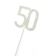 Yueton Rhinestone Crystal Number 50 Birthday Wedding 50Th Anniversary Cake Topper Cake Decor Accessories
