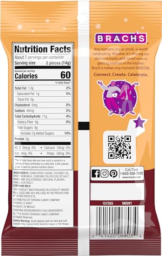 Brach's Nips Caramel Hard Candy, Individually Wrapped, 3.25 oz Bags, Pack of 12, Brown, Perfect for Sharing and Snacking