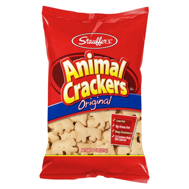 STAUFFERS Original Animal Crackers - 12 Count, 8oz Bags - Classic Animal-Shaped Snacks for the Family