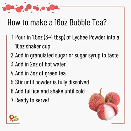 Qbubble Tea Powder, Lychee Flavor, 2.2 lb (35.2 oz), Pack of 1