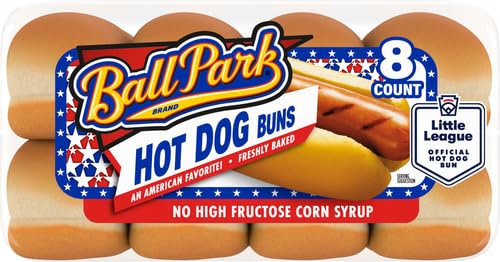 Ball Park White Hot Dog Buns, 8 Count, Hot Dog Buns, 14 Oz Bag