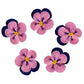 OCREME Royal Icing Sugar Flower - Pansy Cake Decorations - 1-1/4 Inch - Pink/Royal Blue - Model OCRIF-6