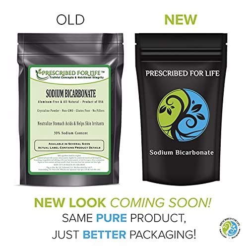 Prescribed For Life Sodium Bicarbonate Powder | Organic Aluminum Free Baking Soda | Bicarbonato de Sodio Organico sin Alumino |