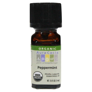 Aura Cacia Natural Peppermint Essential Oil 0.25 Ounce - 2 Per Case.2