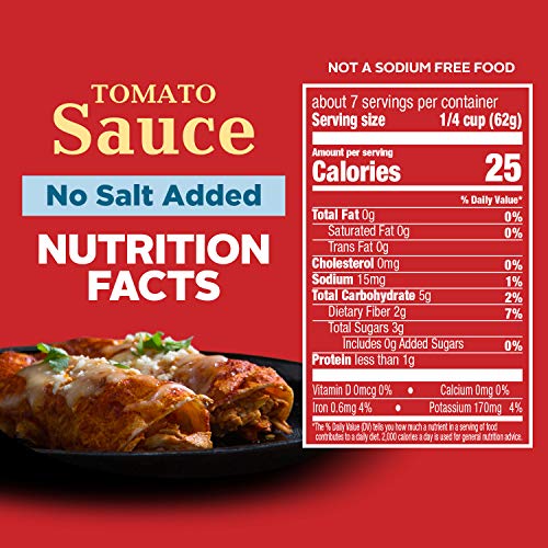 Hunt s Tomato Sauce No Salt Added, 15 oz (Pack of 6)