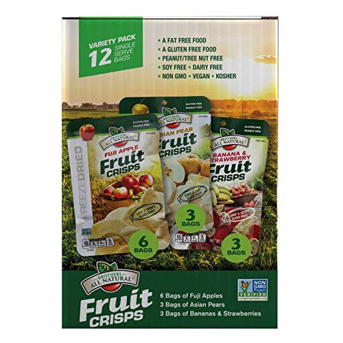 Brothers All Natural Freeze Dried Fruit Crisps, Variety Pack, 24 Single Serve Bags, Fuji Apple, Asian Pear, Banana Strawberry, M