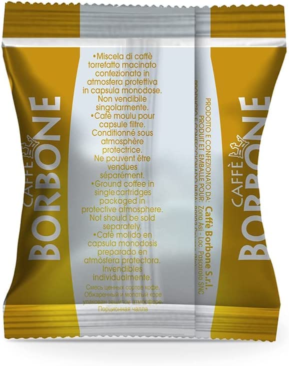 Caffè Borbone Coffee compact pieces, Nespresso Compatible, Gold Blend, 100 Count, Sweet and Refined Flavor, Model REBORO100N