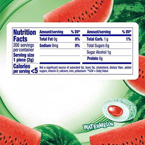 Mentos Pure Fresh Sugarfree Chewing Gum With Xylitol , Candy Bulk, Watermelon, 50Pc Bottle (Pack Of 4)