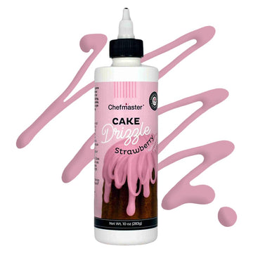 Chefmaster Strawberry-Flavored Cake Drizzle, Edible Cake Drip Frosting for Decorating, 10 oz