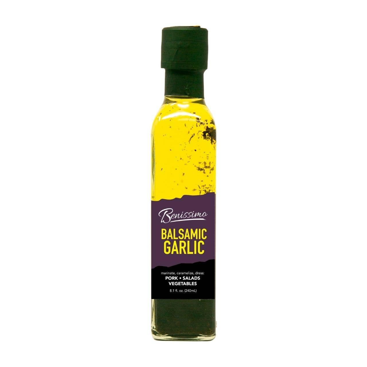Glass Benissimo Oil, Balsamic Garlic, 8.1 Ounce