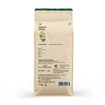 Organic Tattva Red Chilli Whole, 100G
