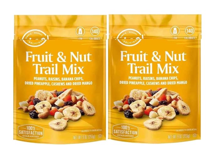 Tropical Trail Mix with Dried Fruit: Peanuts, Raisins, Banana Chips, Pineapple, Cashews, Mango - Snack Snacking Food Treat, 2 Ni