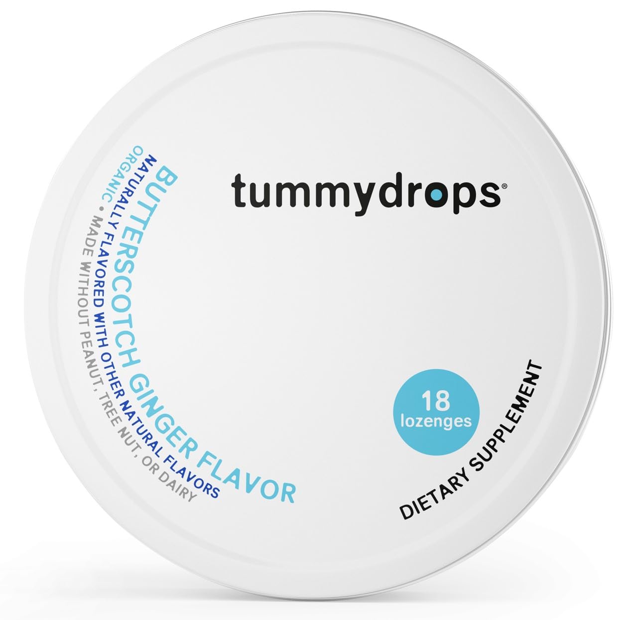 Organic Ginger Butterscotch Cream Tummydrops (Pack With 3 Tins, 54 Drops Total)