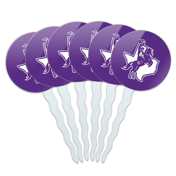 GRAPHICS & MORE Tarleton State University Primary Logo Cupcake Picks Toppers Decoration Set of 6