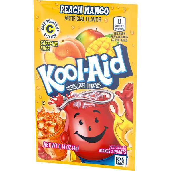 Kool-Aid Peach Mango Drink Mix, 48 Packets, Makes 96 Quarts, 6.72 Ounce