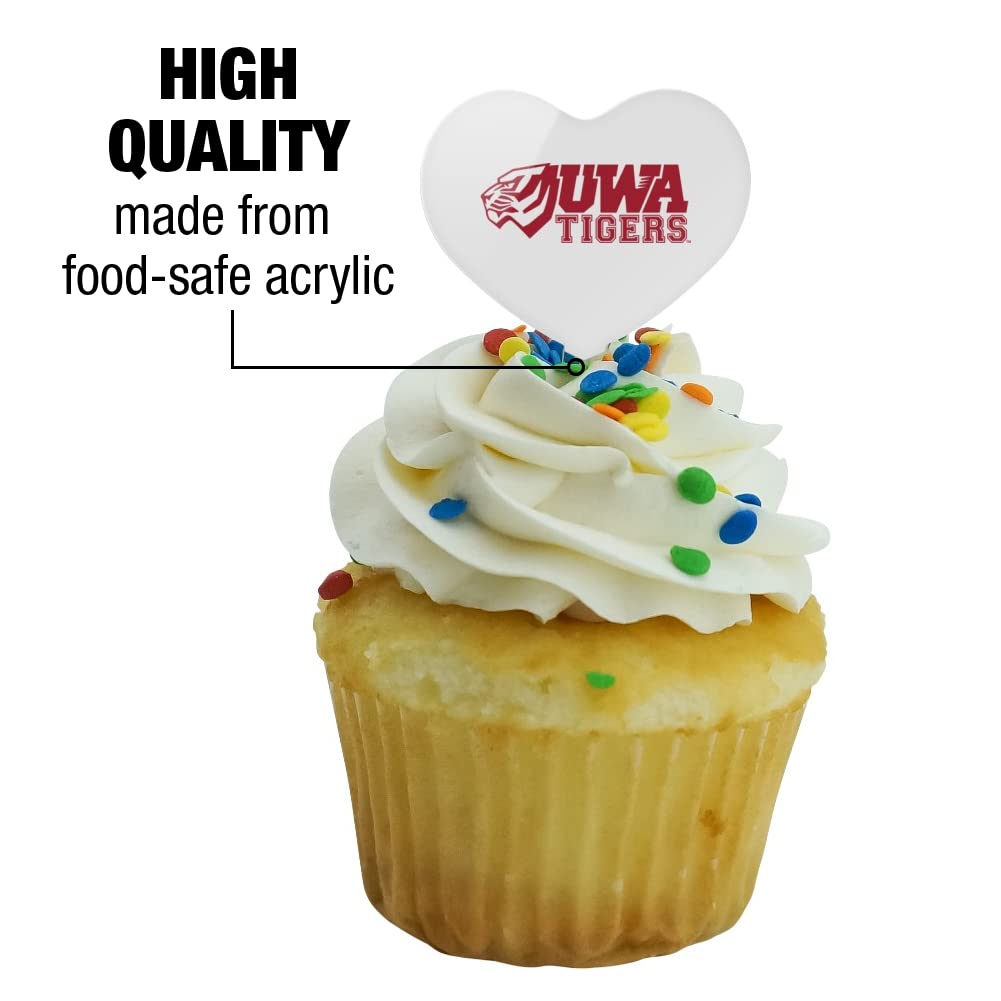 GRAPHICS & MORE Cupcake Picks Set of 6, Acrylic, University of West Alabama Heart Design, Model CUPT.HRT.ACR.6PK.CLCWAL500B