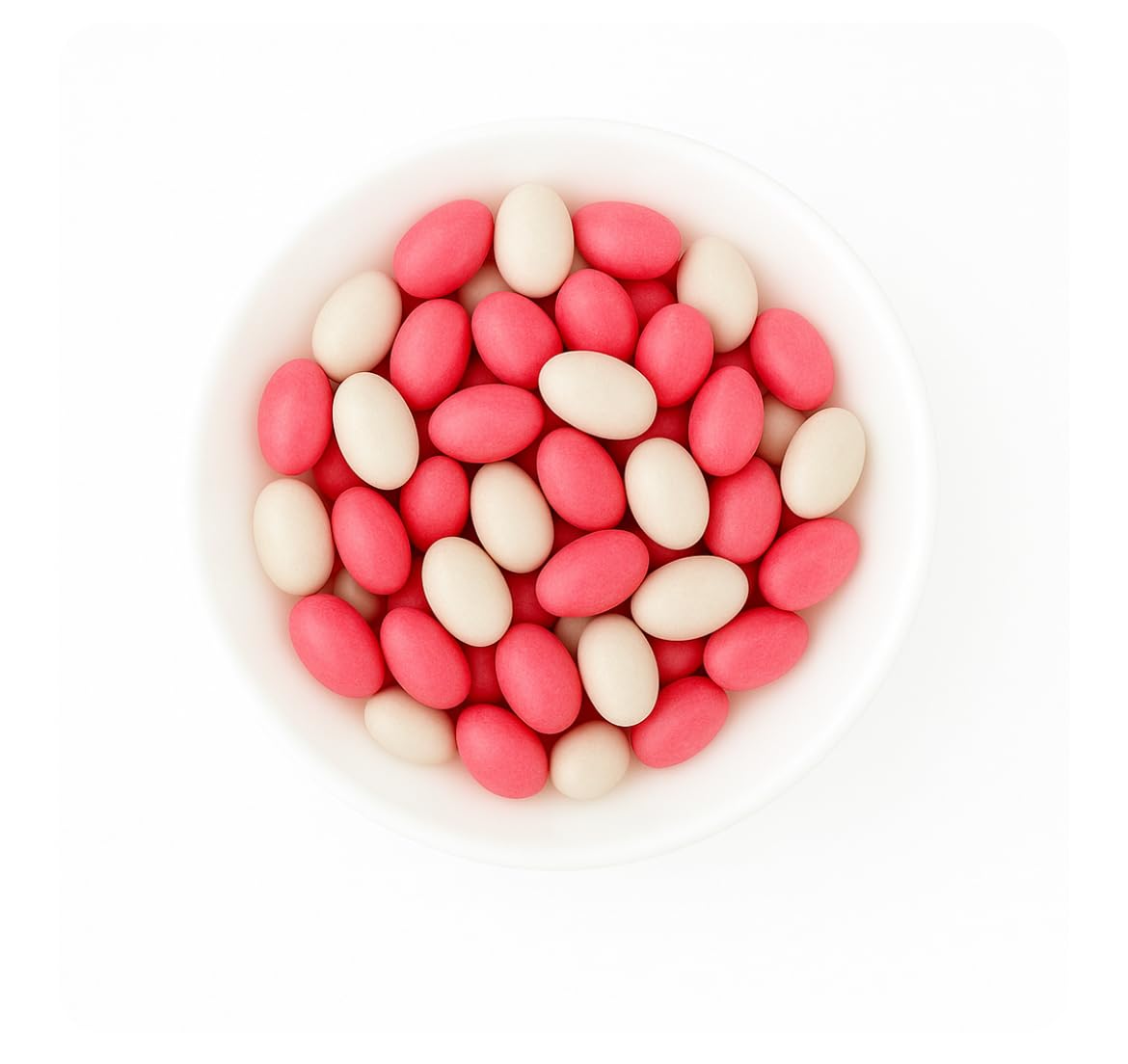 SweetGlob Jordan Almonds Party Colors Hard Candy (1 Pound, Pastel Pink & White (Baby Girl))