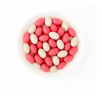 SweetGlob Jordan Almonds Party Colors Hard Candy (1 Pound, Pastel Pink & White (Baby Girl))