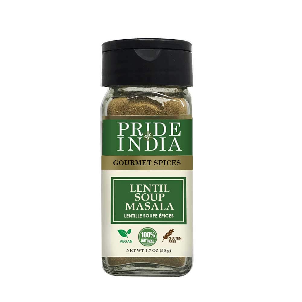 Pride Of India Lentil Soup Masala Spice Blend - 1.7 oz Sifter Bottle - Ideal for Vegans & Vegetarians