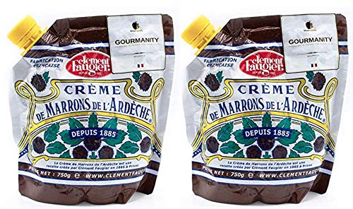 Clement Faugier Chestnut Spread From France 26.4 Oz (Pack Of 2) Chestnut Jam Pouch | Creme De Marron Chestnut Puree | Chestnut P