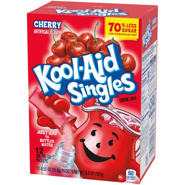 Kool-Aid Cherry Unsweetened Drink Mix, 0.13 oz Packets, Pack of 96
