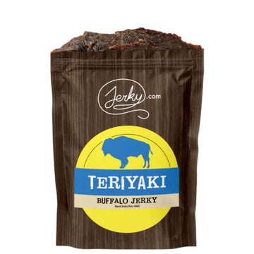 Jerky.com Exotic Teriyaki Buffalo Jerky - Wild Game Meat Snacks, Exotic Snacks, High-Protein, All-Natural, No Added Preservative