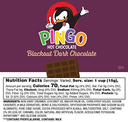 Pingo Dark Hot Chocolate Pods for Keurig K-Cup malt-inspired  Blackout  40 Count