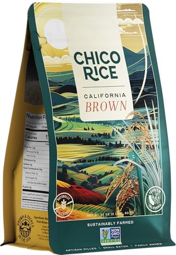Chico Rice Brown Milled California Japonica Rice | Freshly Milled, Non-Gmo, Gluten-Free, Calrose | Bold Flavor, High Fiber, Vega