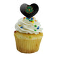 GRAPHICS & MORE Cupcake Picks Set of 6, Acrylic, Northern Virginia Community College, Heart Love Design, One Size