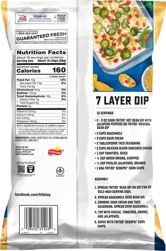 Fritos Scoops Original Corn Chips Party Size, 15.5 Ounce