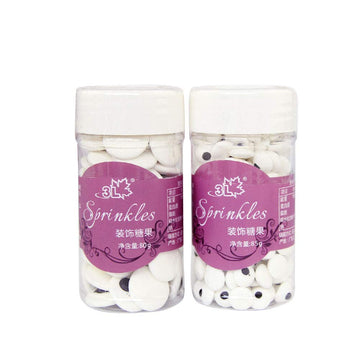 2 Bottles Candy Eyeballs Eyes Cake Cupcake Toppers Cookie Decorations,Two Size Mixed,Sweet Personalities Edible Candy For HALLOW