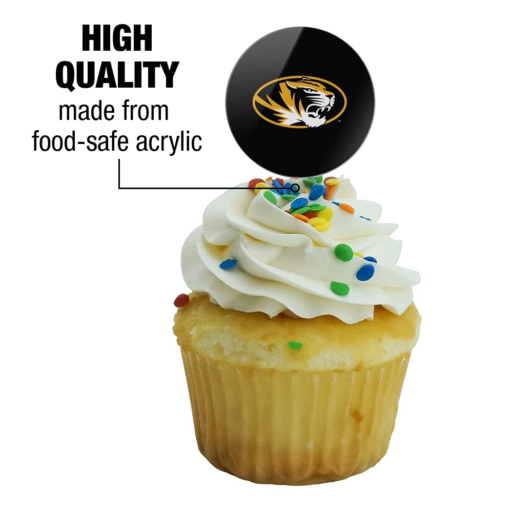 University Of Missouri Primary Logo Cupcake Picks Toppers Decoration Set Of 6