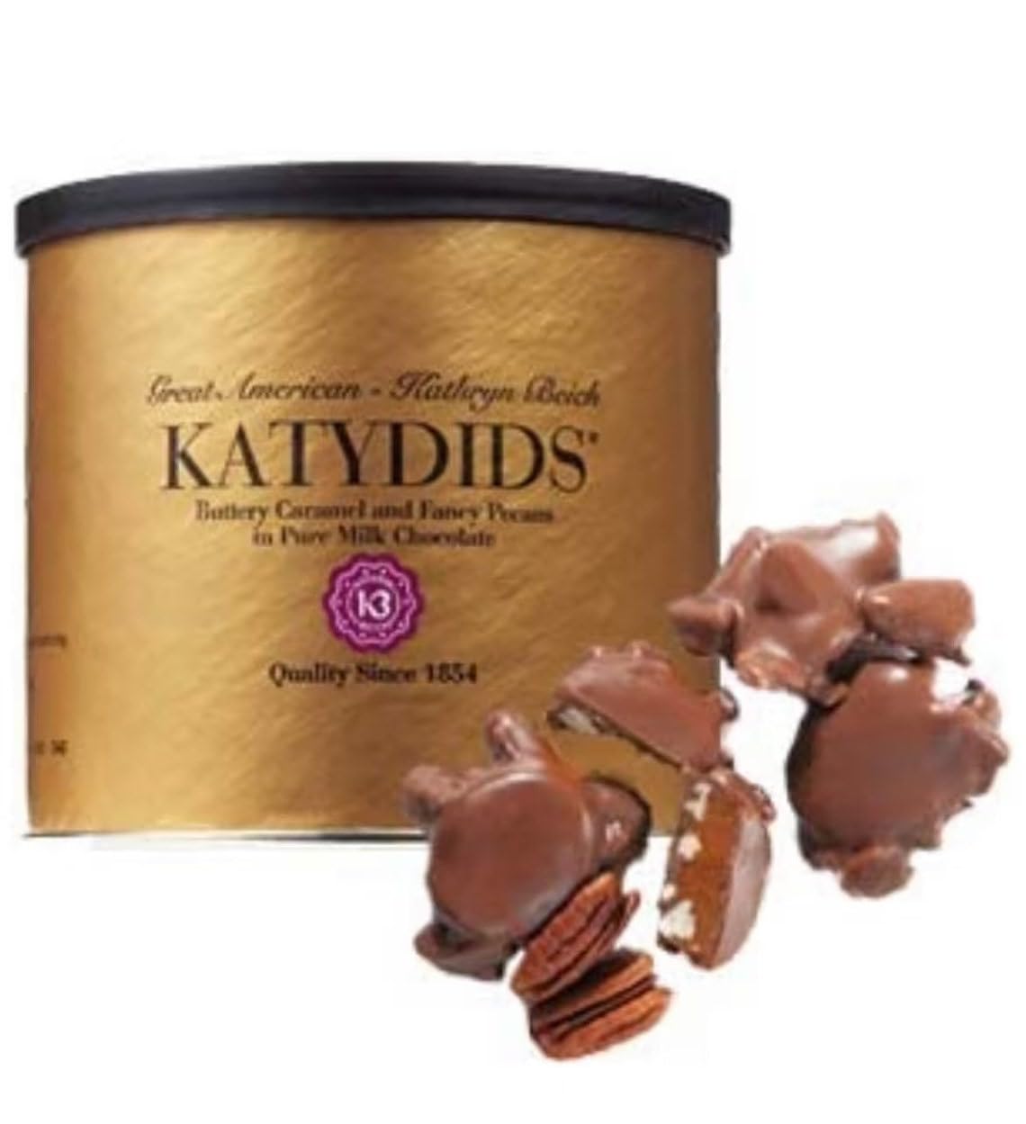 Kathryn Beich Katydids Candy (4 Tins) - Kathryn Biech Original Milk Chocolate Caramel Pecan Clusters- The Turtles In The Famous