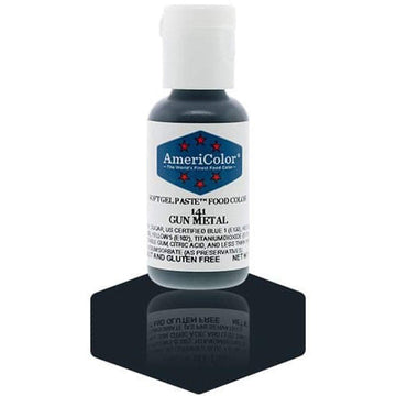 Americolor, Gunmetal, 0.75 Ounce Bottle, Soft Gel Paste Food Color