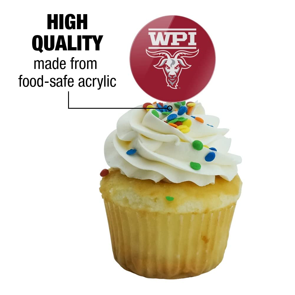 Worcester Poly Primary Logo Cupcake Picks Toppers Decoration Set Of 6