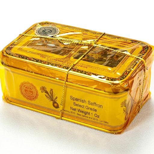 The Gathering Of Saffron Brand Saffron 1 Ounce Tin - Pure Spanish Saffron Threads For Paella & More - Imported By Spicy World