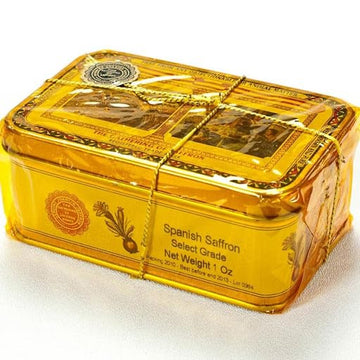 The Gathering Of Saffron Brand Saffron 1 Ounce Tin - Pure Spanish Saffron Threads For Paella & More - Imported By Spicy World