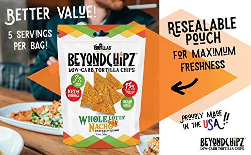 Beyondchipz Low Carb Tortilla Chips, Ultimate Sampler Pack, Keto Friendly, Gluten Free, 5.3Oz Bag, Pack Of 4