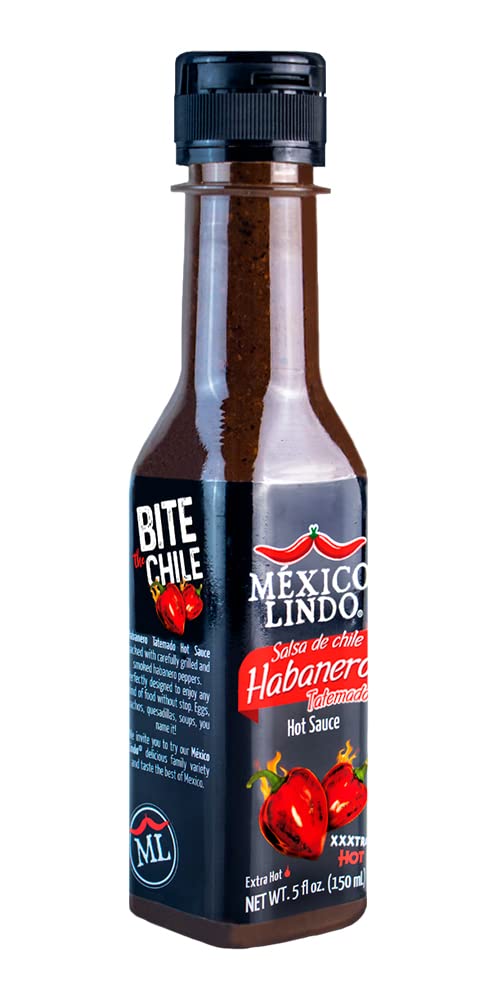Mexico Lindo Habanero Hot Sauce Xxxtra Hot | 83,200 Scoville Level | Mix of Habanero, Tatemados & Spices | Perfect for Quesadill