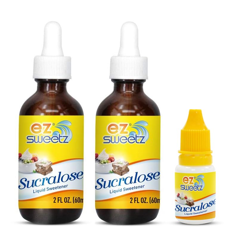 Concentrated Liquid Sucralose Sweetener, 2Oz/60Ml (1450 Servings), 2-Pack | One Free Travel Size Bottle 0.34Oz/10Ml (240 Serving