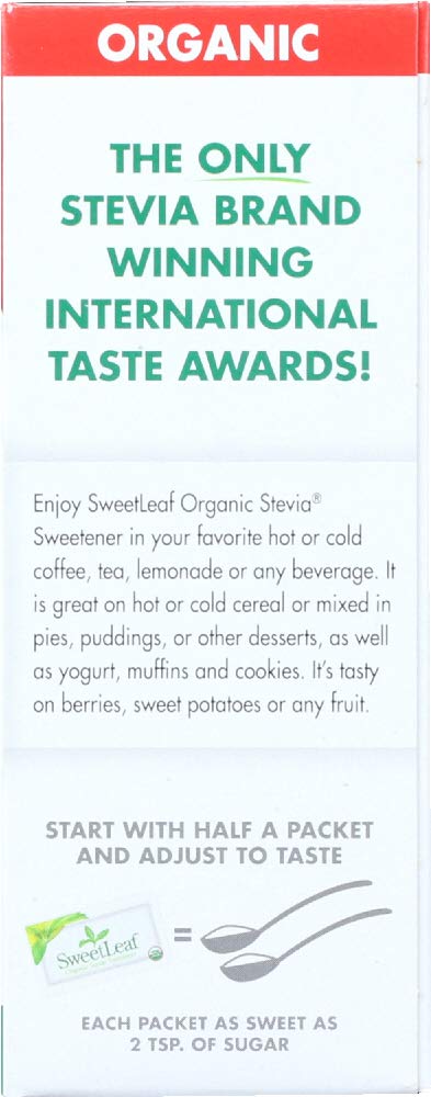 Sweetleaf Organic Stevia Powder Packets - Zero Calorie Sweetener With Stevia Leaf Extract, No Artificial Sweetener Additive, Sugar Free, Keto Friendly, Non Gmo, Gluten Free - 35 Packets (Pack Of 1)